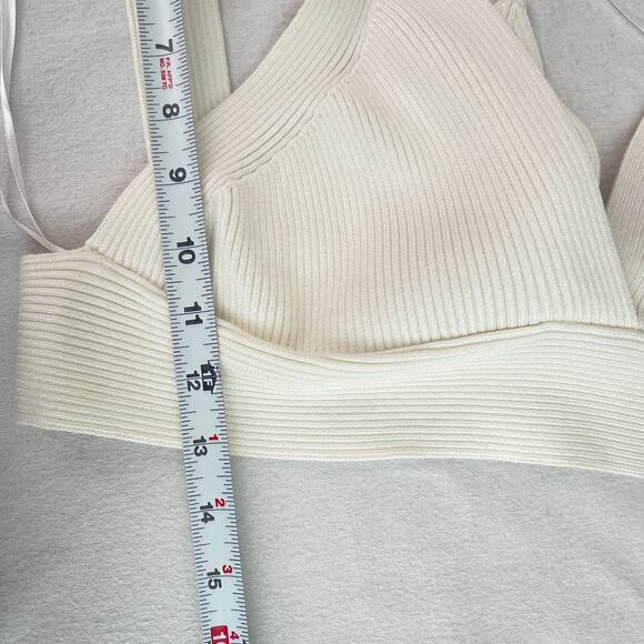 NWT Endless Rose Miley Back Tie Elevated Knit Bralette White Women's Size Large - Picture 13 of 16